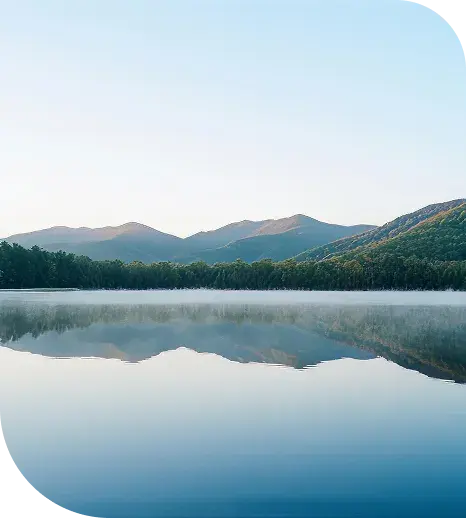 Tranquil reflection lake view